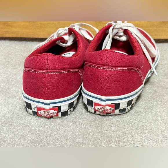 Vans Doheny Red white black Check Side Wall Skate Shoe 10.5 checkered - Picture 4 of 11